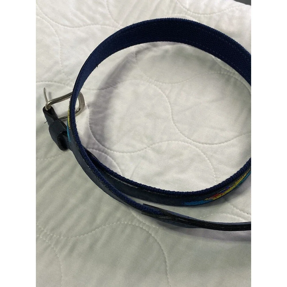 Zeppelin Mens Belt Size 34 Navy Leather Boating SEA RAY BOATS